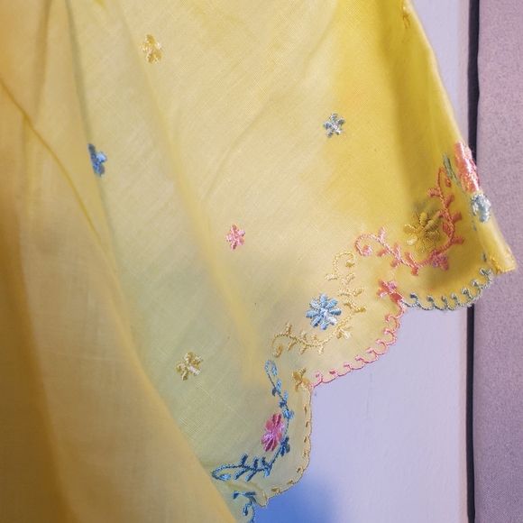 ☀️ NWOT Vintage 60s Yellow House Dress Smock L 🌼 - Picture 4 of 10